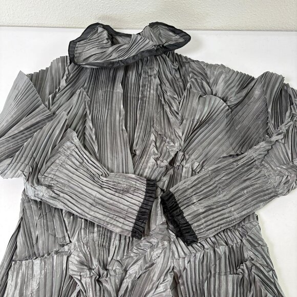 Ray Harris London Crinkle Twist Dress Size OS One Size Artsy Mock Neck - Picture 8 of 11